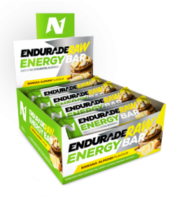 ENDURADE RAW Energy Bar - No Preservatives - Banana and Almond - Box of 12