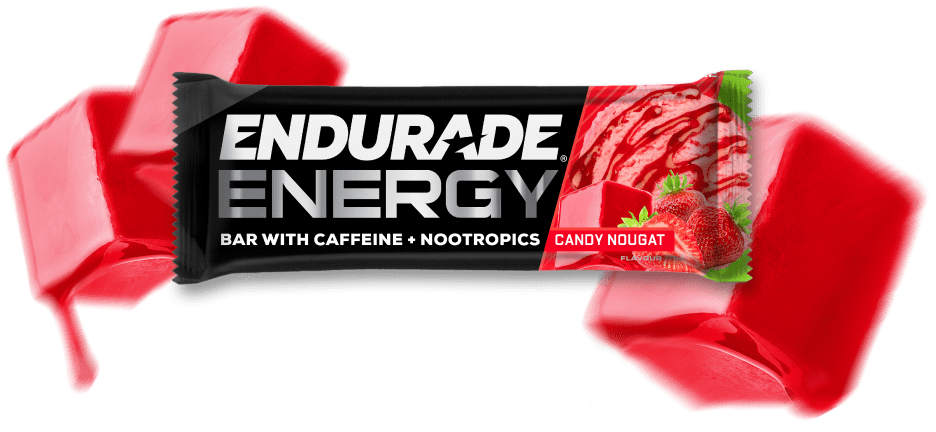 Candy nougat energy bar with real candy