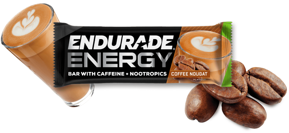 Coffee nougat energy bar with real coffee